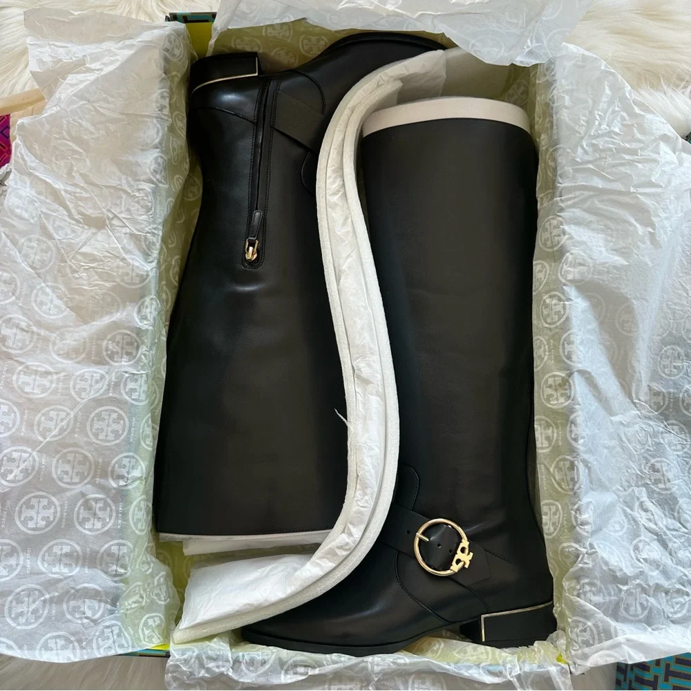 Tory Burch Sofia Buckled  Riding Boots - Extended Width